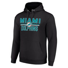 Miami Dolphins Starter Unisex Team Mesh Print Graphic Tri-Blend Pullover Hoodie - Black - NFL