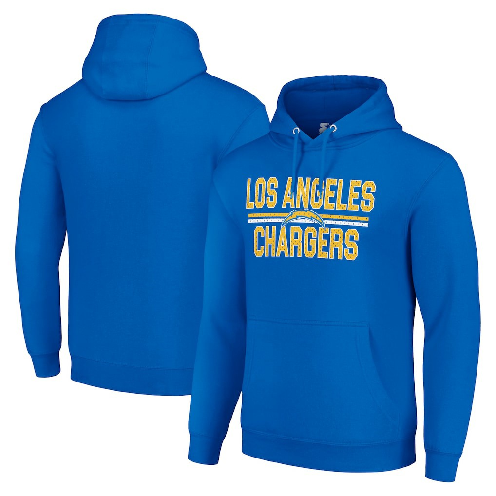 Los Angeles Chargers Starter Unisex Team Mesh Print Graphic Tri-Blend Pullover Hoodie - Royal - NFL