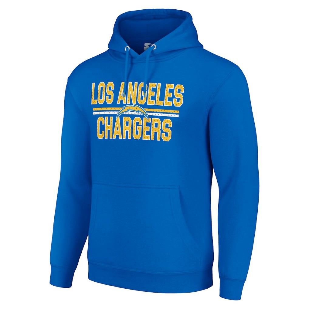 Los Angeles Chargers Starter Unisex Team Mesh Print Graphic Tri-Blend Pullover Hoodie - Royal - NFL
