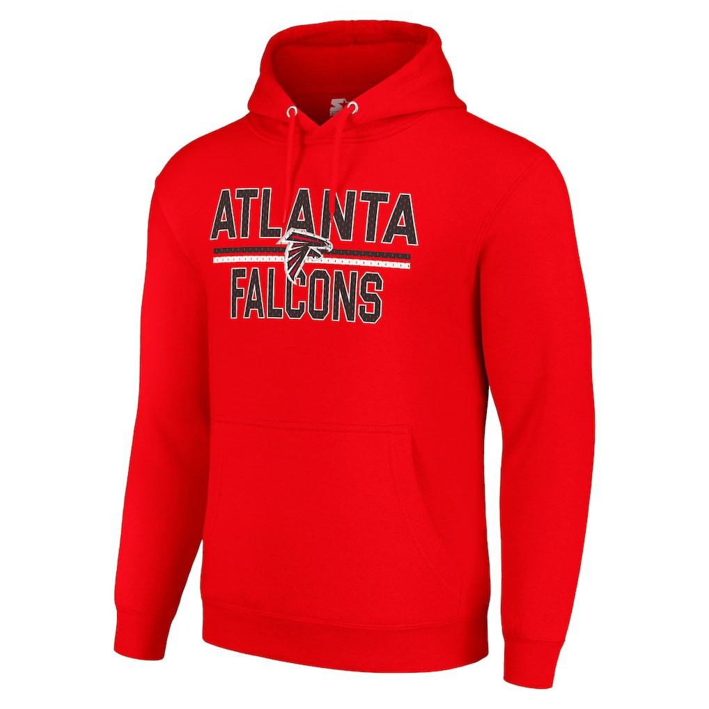 Atlanta Falcons Starter Unisex Team Mesh Print Graphic Tri-Blend Pullover Hoodie - Red - NFL