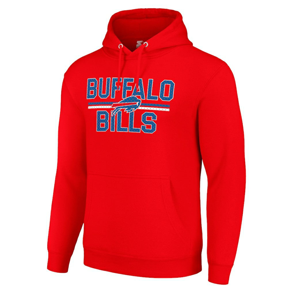 Buffalo Bills Starter Unisex Team Mesh Print Graphic Tri-Blend Pullover Hoodie - Red - NFL