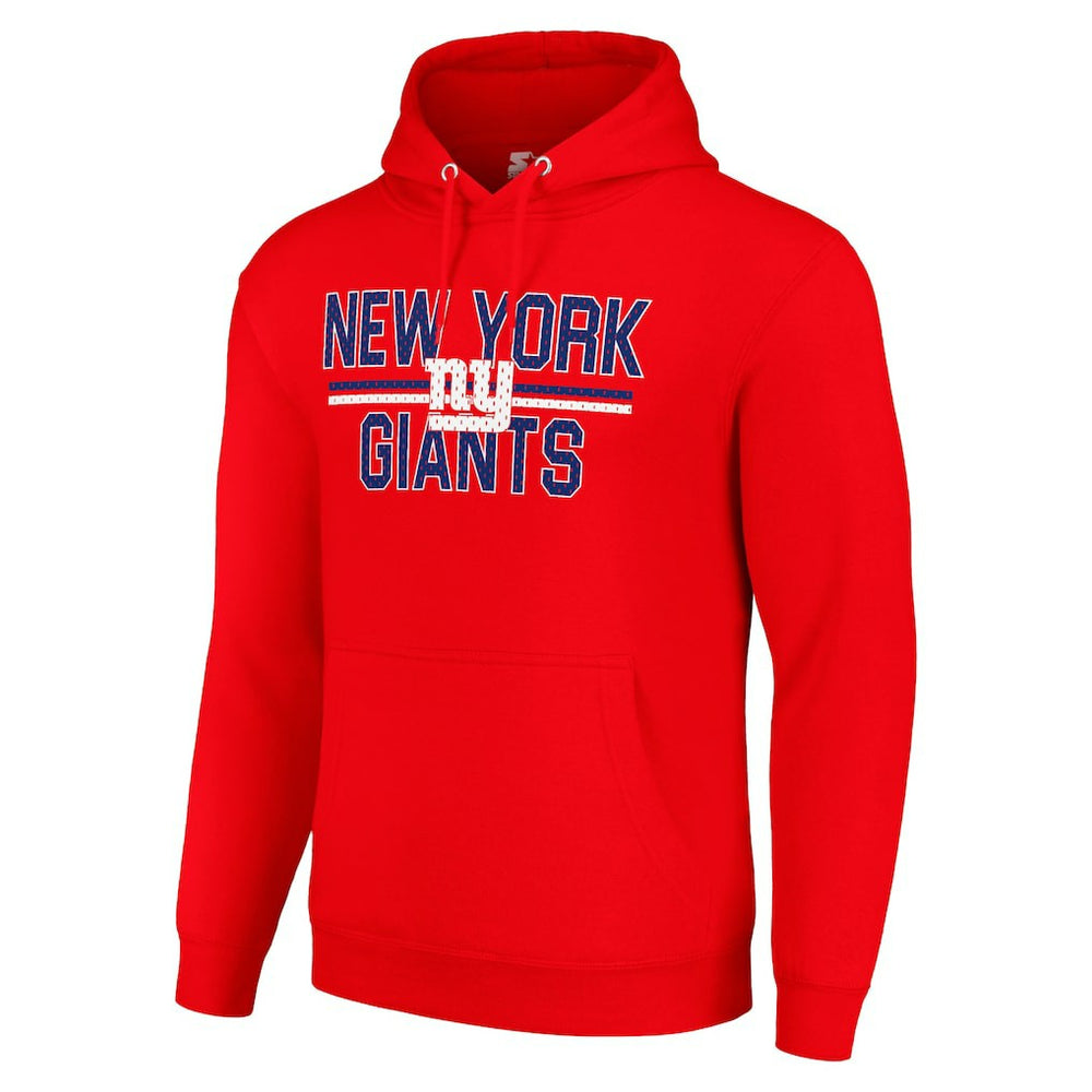 New York Giants Starter Unisex Team Mesh Print Graphic Tri-Blend Pullover Hoodie - Red - NFL