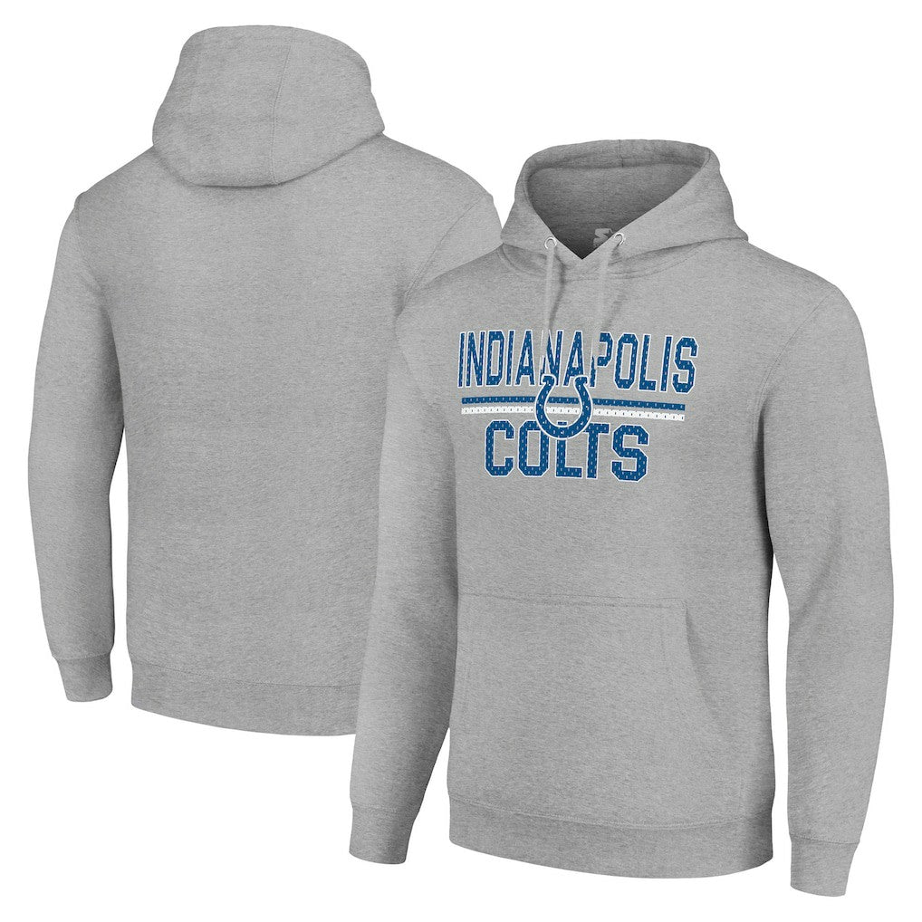 Indianapolis Colts Starter Unisex Team Mesh Print Graphic Tri-Blend Pullover Hoodie - Heather Gray - NFL