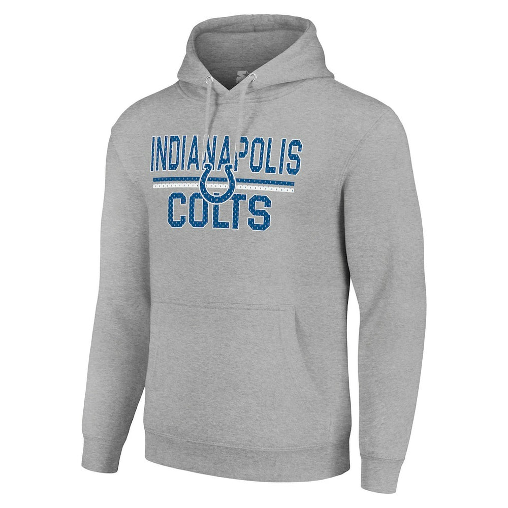 Indianapolis Colts Starter Unisex Team Mesh Print Graphic Tri-Blend Pullover Hoodie - Heather Gray - NFL