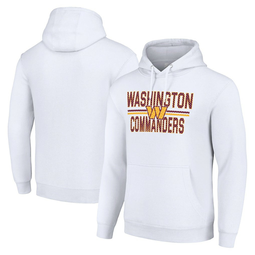 Washington Commanders Starter Unisex Team Mesh Print Graphic Tri-Blend Pullover Hoodie - White - NFL