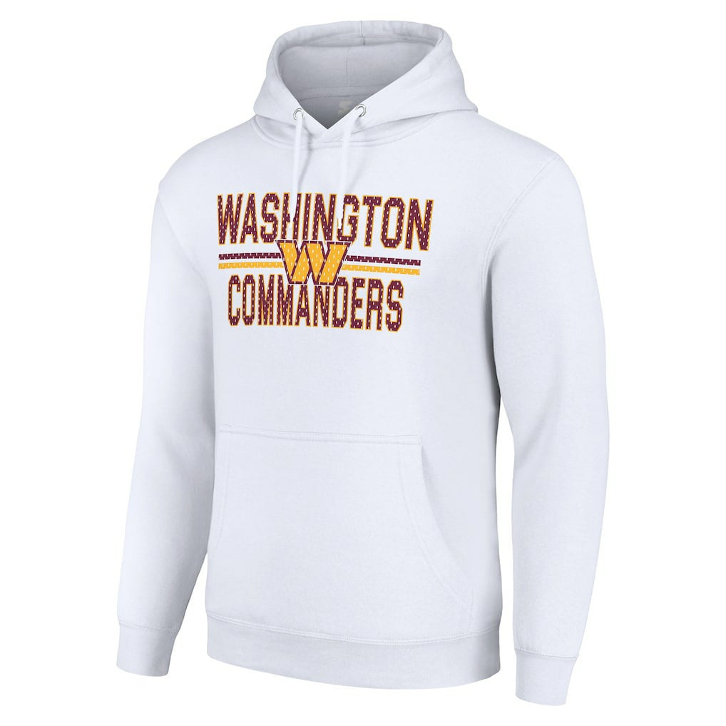 Washington Commanders Starter Unisex Team Mesh Print Graphic Tri-Blend Pullover Hoodie - White - NFL