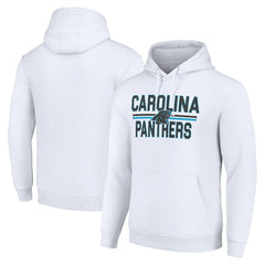 Carolina Panthers Starter Unisex Team Mesh Print Graphic Tri-Blend Pullover Hoodie - White - NFL