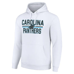 Carolina Panthers Starter Unisex Team Mesh Print Graphic Tri-Blend Pullover Hoodie - White - NFL