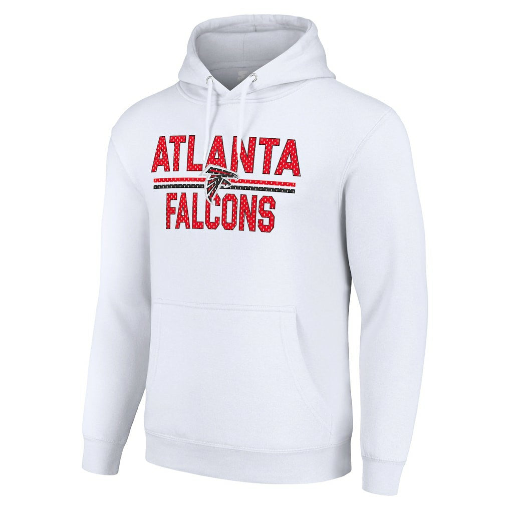 Atlanta Falcons Starter Unisex Team Mesh Print Graphic Tri-Blend Pullover Hoodie - White - NFL