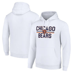 Chicago Bears Starter Unisex Team Mesh Print Graphic Tri-Blend Pullover Hoodie - White - NFL