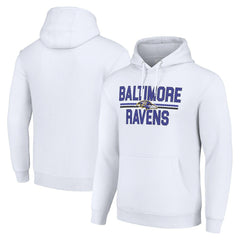 Baltimore Ravens Starter Unisex Team Mesh Print Graphic Tri-Blend Pullover Hoodie - White - NFL