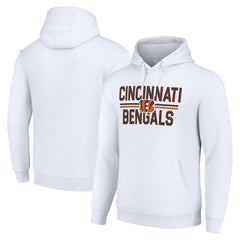Cincinnati Bengals Starter Unisex Team Mesh Print Graphic Tri-Blend Pullover Hoodie - White - NFL