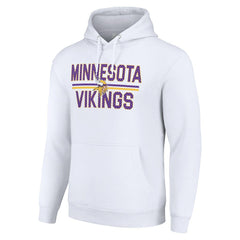 Minnesota Vikings Starter Unisex Team Mesh Print Graphic Tri-Blend Pullover Hoodie - White - NFL
