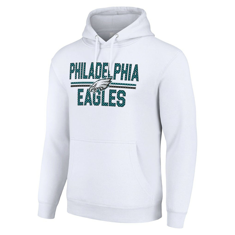 Philadelphia Eagles Starter Unisex Team Mesh Print Graphic Tri-Blend Pullover Hoodie - White - NFL
