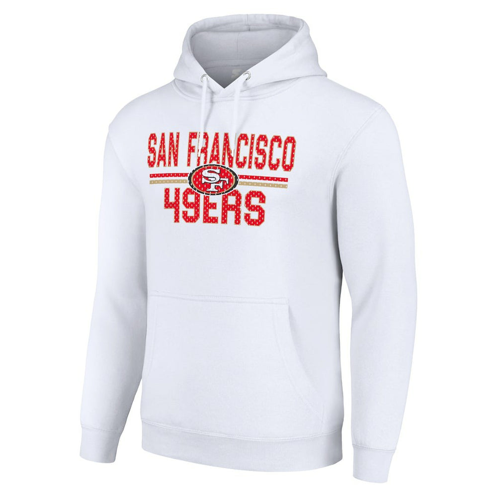 San Francisco 49ers Starter Unisex Team Mesh Print Graphic Tri-Blend Pullover Hoodie - White - NFL