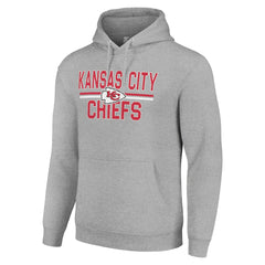 Kansas City Chiefs Starter Unisex Team Mesh Print Graphic Tri-Blend Pullover Hoodie - Heather Gray - NFL