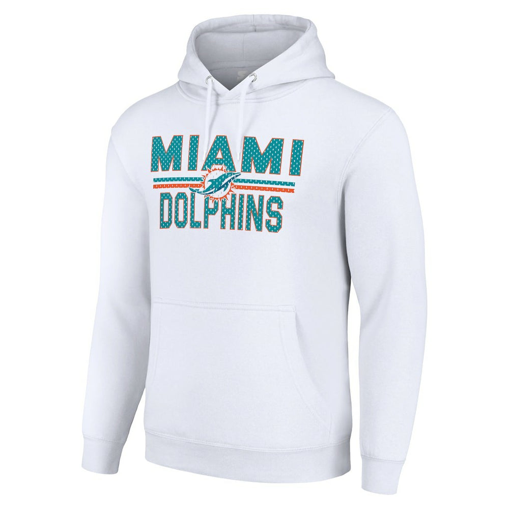 Miami Dolphins Starter Unisex Team Mesh Print Graphic Tri-Blend Pullover Hoodie - White - NFL