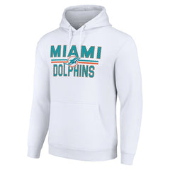 Miami Dolphins Starter Unisex Team Mesh Print Graphic Tri-Blend Pullover Hoodie - White - NFL