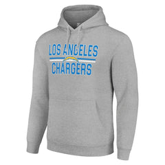 Los Angeles Chargers Starter Unisex Team Mesh Print Graphic Tri-Blend Pullover Hoodie - Heather Gray - NFL