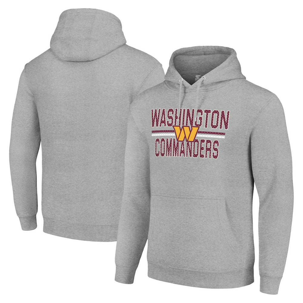 Washington Commanders Starter Unisex Team Mesh Print Graphic Tri-Blend Pullover Hoodie - Heather Gray - NFL