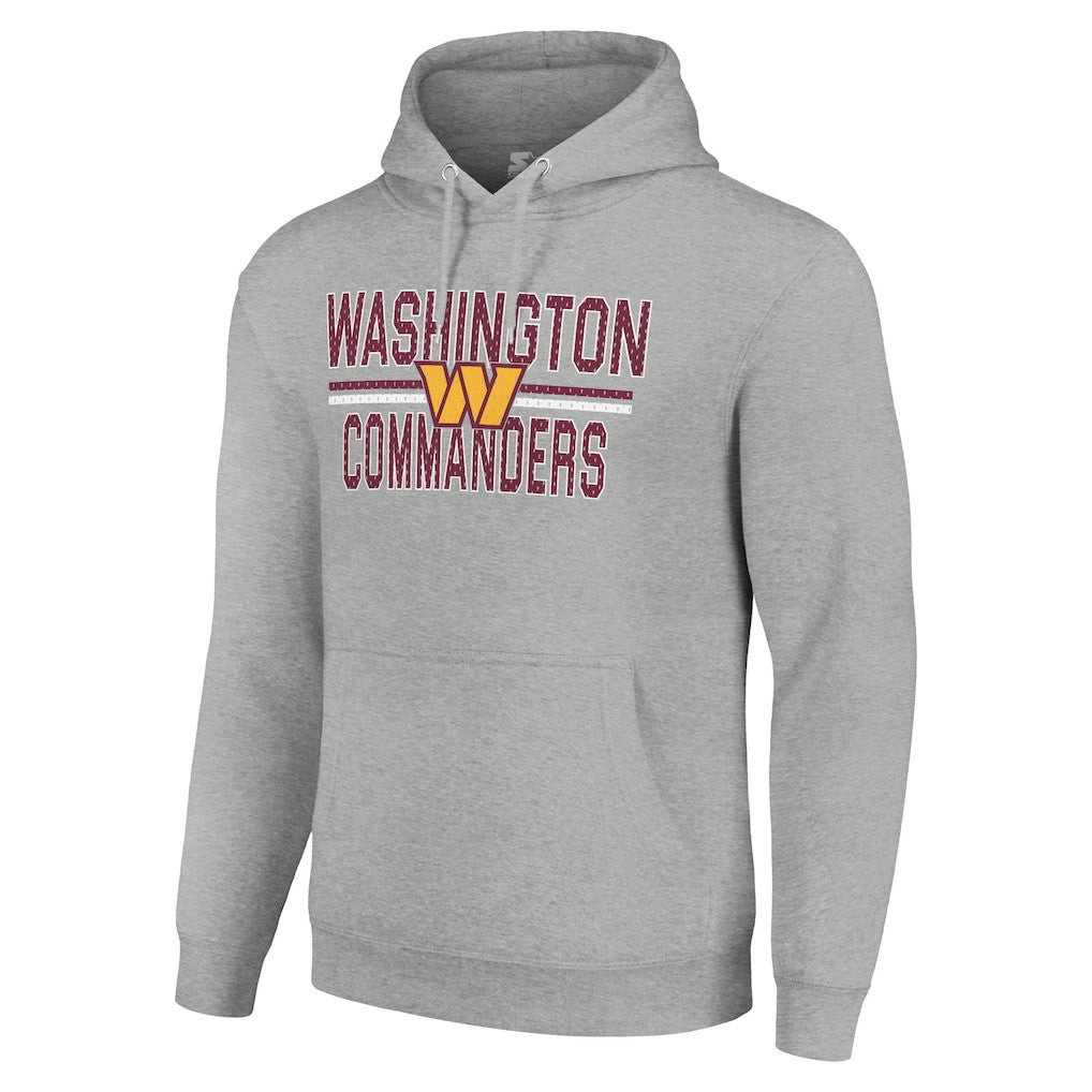 Washington Commanders Starter Unisex Team Mesh Print Graphic Tri-Blend Pullover Hoodie - Heather Gray - NFL