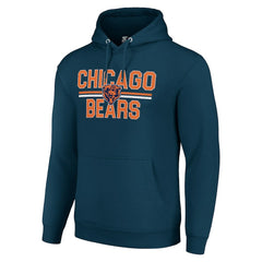 Chicago Bears Starter Unisex Team Mesh Print Graphic Tri-Blend Pullover Hoodie - Navy - NFL