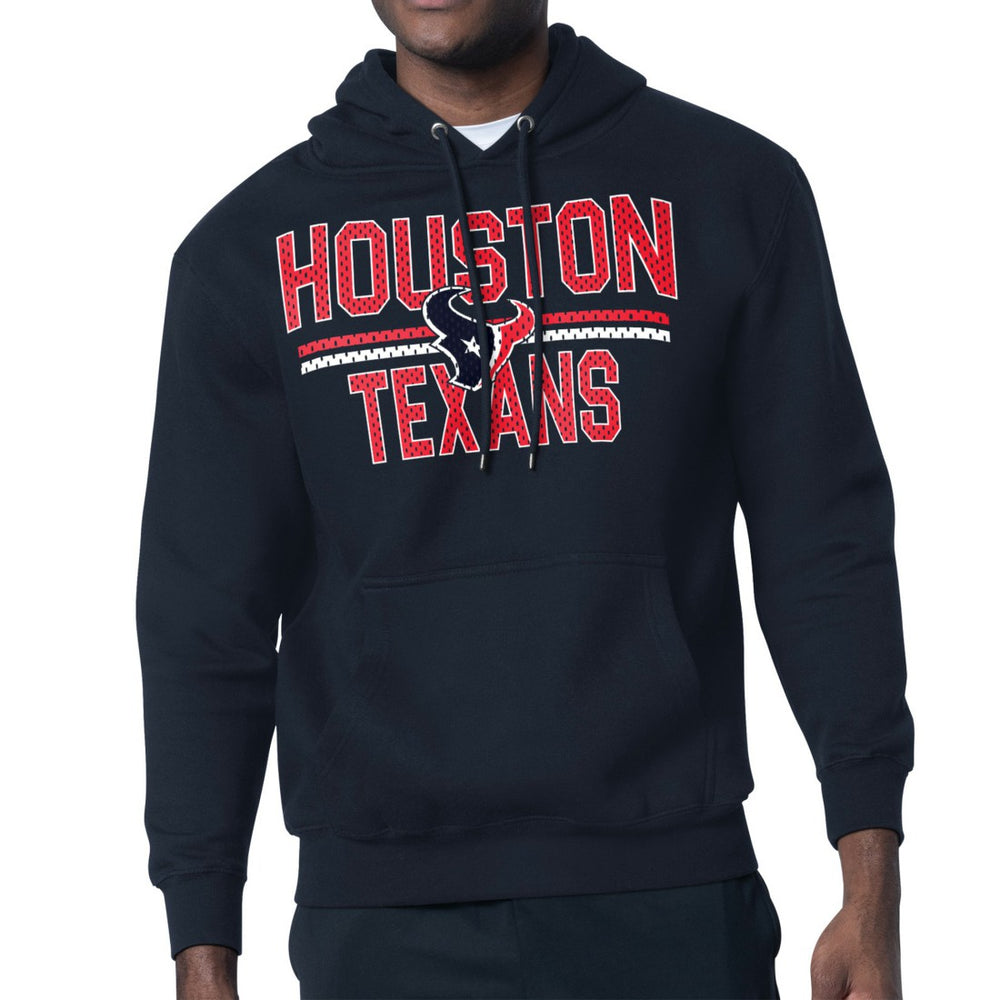 Houston Texans Starter Unisex Team Mesh Print Graphic Tri-Blend Pullover Hoodie - Navy - NFL