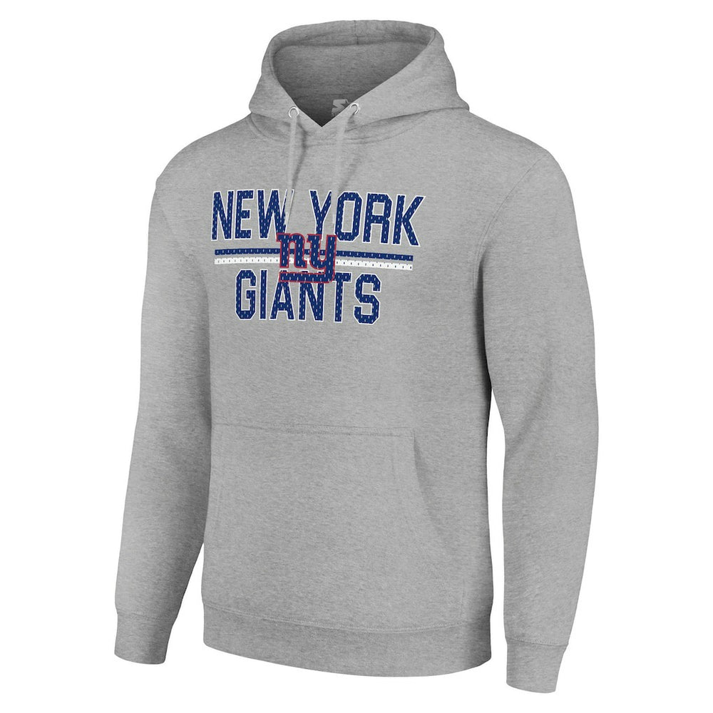 New York Giants Starter Unisex Team Mesh Print Graphic Tri-Blend Pullover Hoodie - Heather Gray - NFL