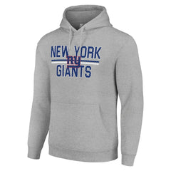 New York Giants Starter Unisex Team Mesh Print Graphic Tri-Blend Pullover Hoodie - Heather Gray - NFL