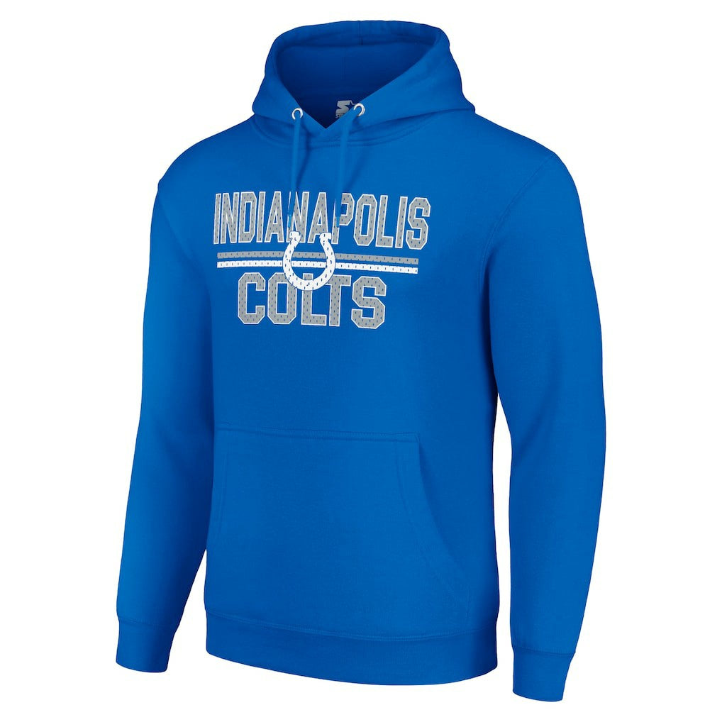 Indianapolis Colts Starter Unisex Team Mesh Print Graphic Tri-Blend Pullover Hoodie - Royal - NFL