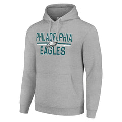 Philadelphia Eagles Starter Unisex Team Mesh Print Graphic Tri-Blend Pullover Hoodie - Heather Gray - NFL