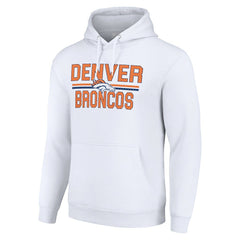 Denver Broncos Starter Unisex Team Mesh Print Graphic Tri-Blend Pullover Hoodie - White - NFL