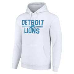 Detroit Lions Starter Unisex Team Mesh Print Graphic Tri-Blend Pullover Hoodie - White - NFL