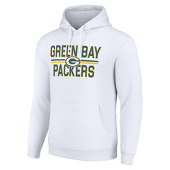 Green Bay Packers Starter Unisex Team Mesh Print Graphic Tri-Blend Pullover Hoodie - White - NFL
