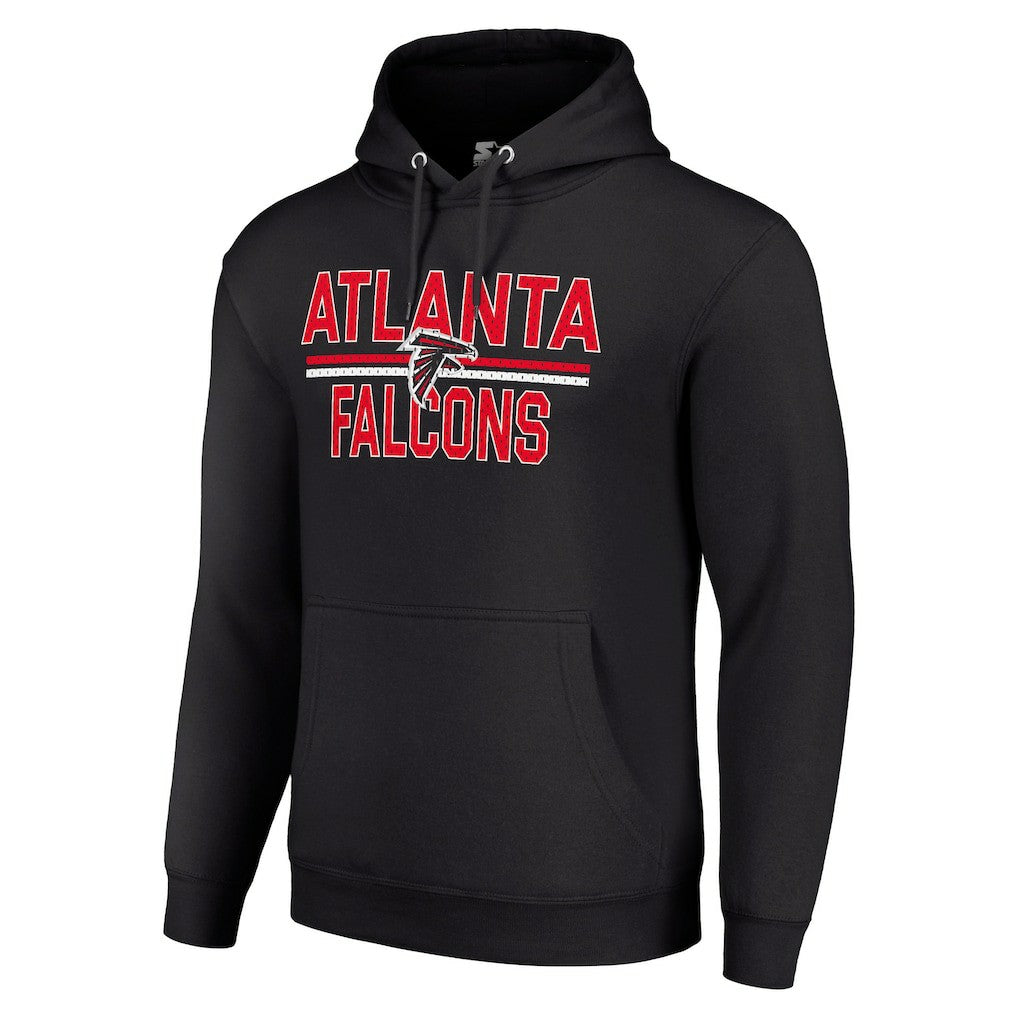 Atlanta Falcons Starter Unisex Team Mesh Print Graphic Tri-Blend Pullover Hoodie - Black - NFL