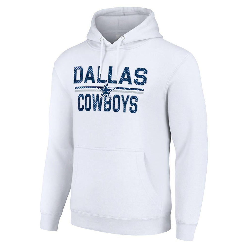 Dallas Cowboys Starter Unisex Team Mesh Print Graphic Tri-Blend Pullover Hoodie - White - NFL