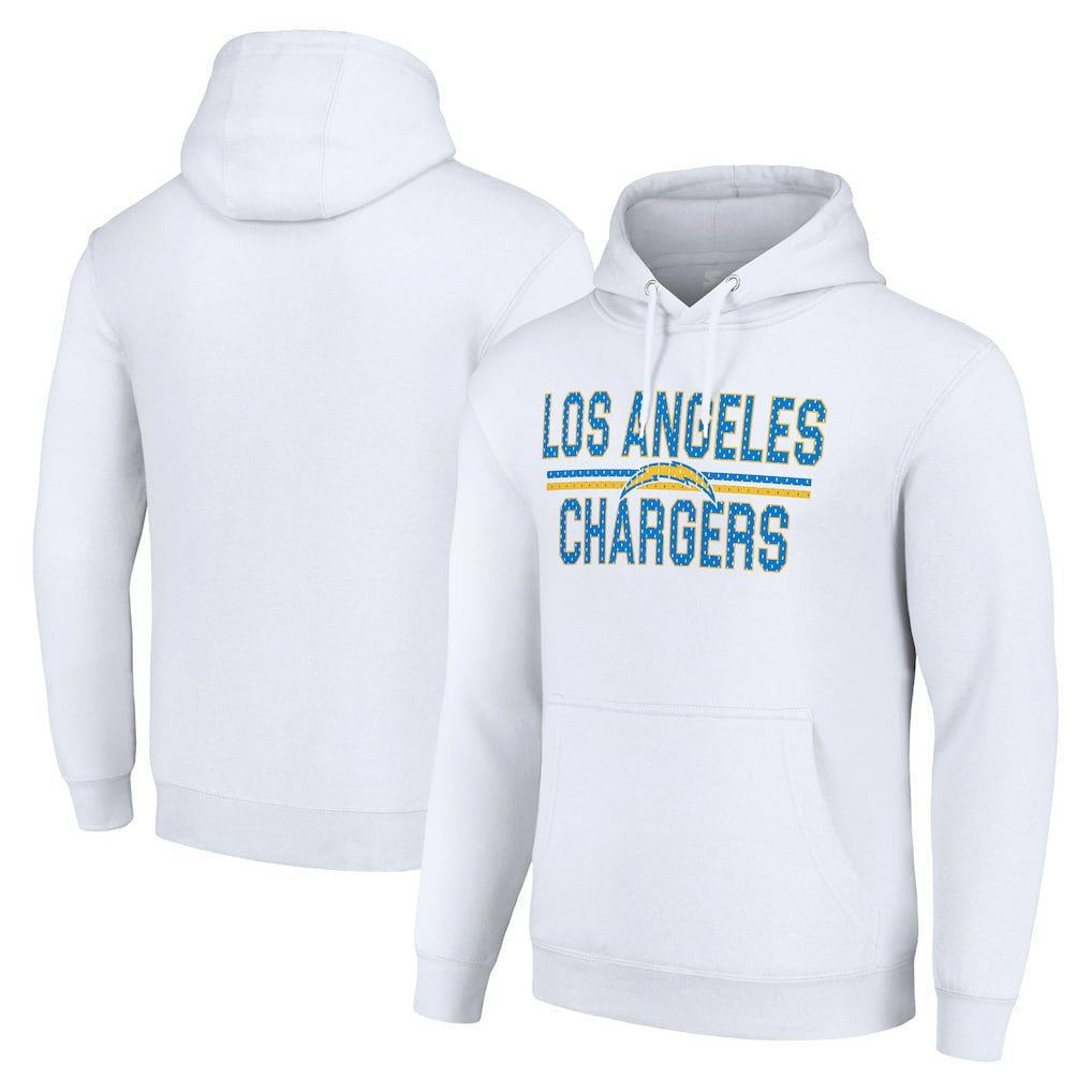 Los Angeles Chargers Starter Unisex Team Mesh Print Graphic Tri-Blend Pullover Hoodie - White - NFL