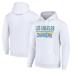 Los Angeles Chargers Starter Unisex Team Mesh Print Graphic Tri-Blend Pullover Hoodie - White - NFL