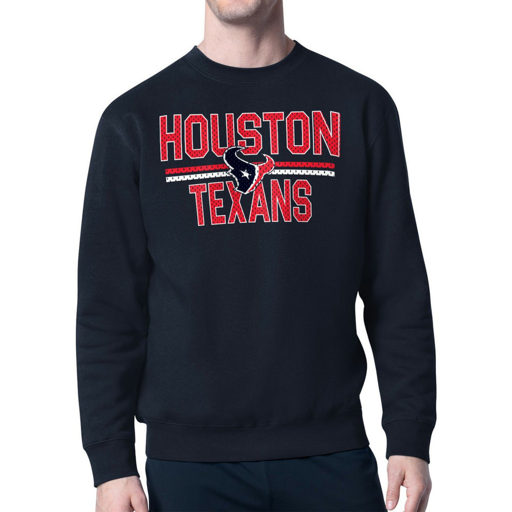 Houston Texans Starter Team Mesh Print Graphic Pullover Sweatshirt - Navy - NFL