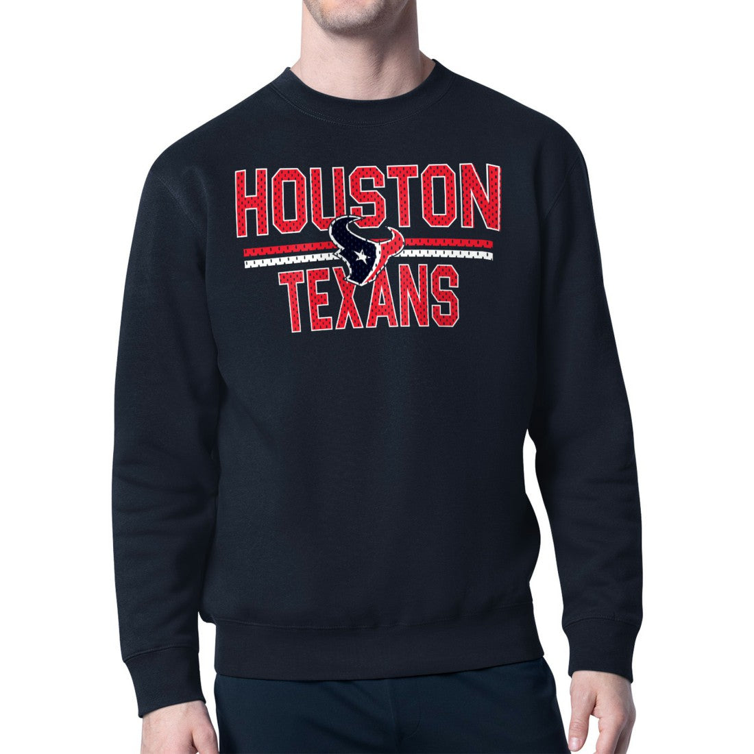 Houston Texans Starter Team Mesh Print Graphic Pullover Sweatshirt - Navy - NFL