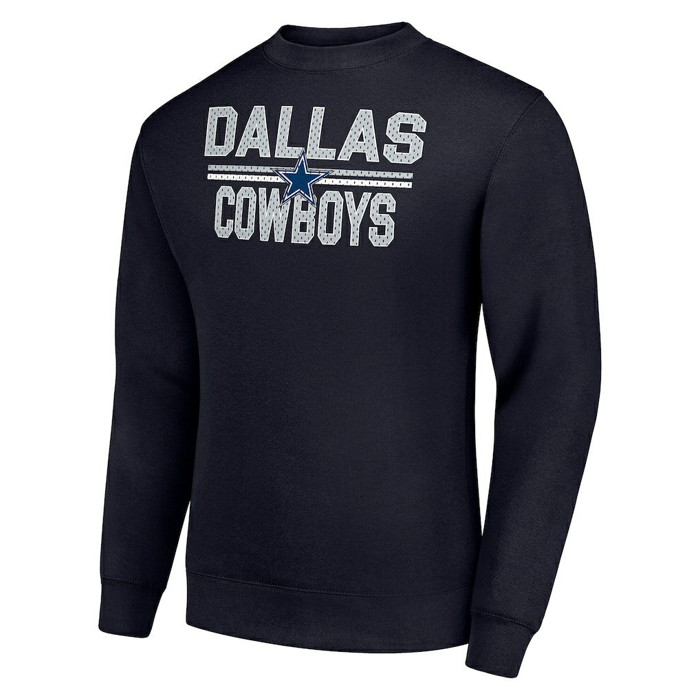 Dallas Cowboys Starter Team Mesh Print Graphic Pullover Sweatshirt - Navy - NFL