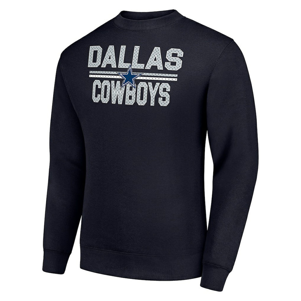 Dallas Cowboys Starter Team Mesh Print Graphic Pullover Sweatshirt - Navy - NFL