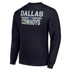 Dallas Cowboys Starter Team Mesh Print Graphic Pullover Sweatshirt - Navy - NFL