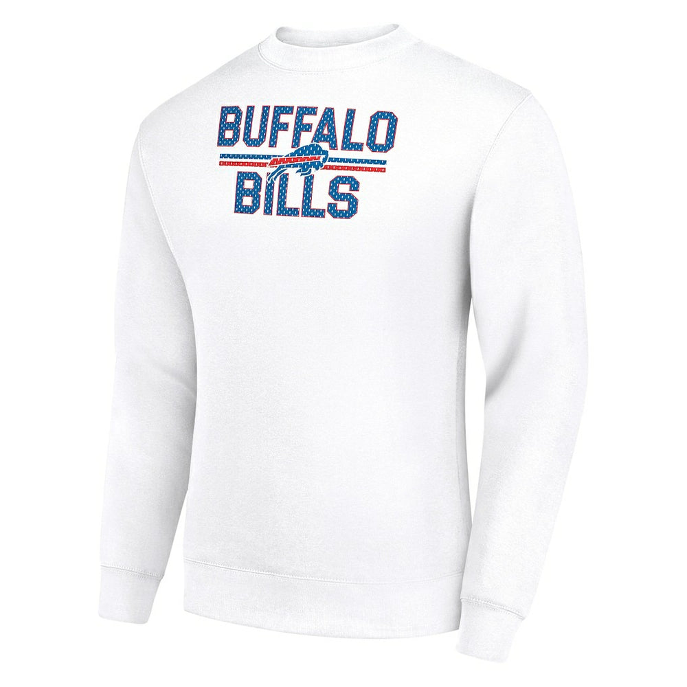 Buffalo Bills Starter Team Mesh Print Graphic Pullover Sweatshirt - White - NFL