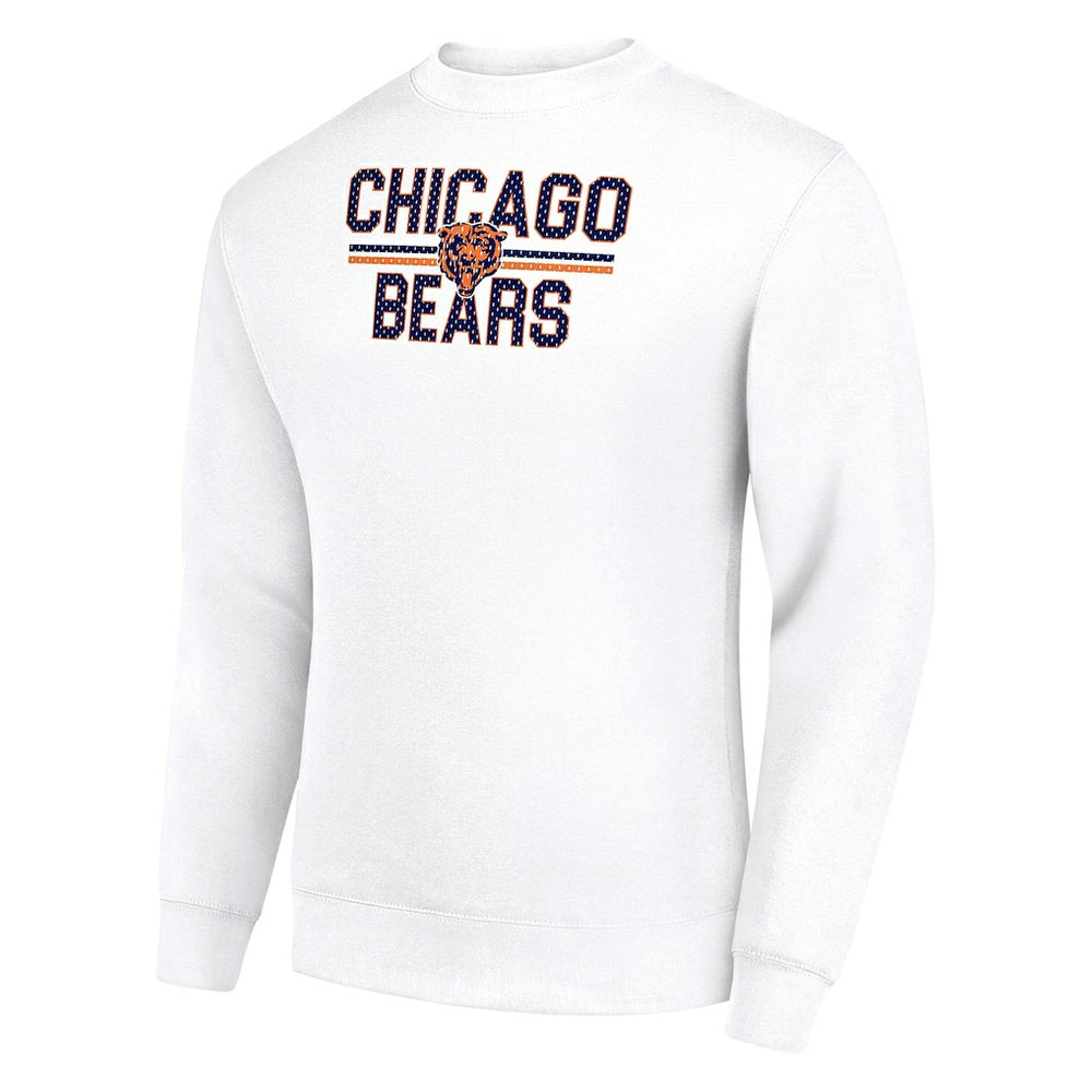 Chicago Bears Starter Team Mesh Print Graphic Pullover Sweatshirt - White - NFL