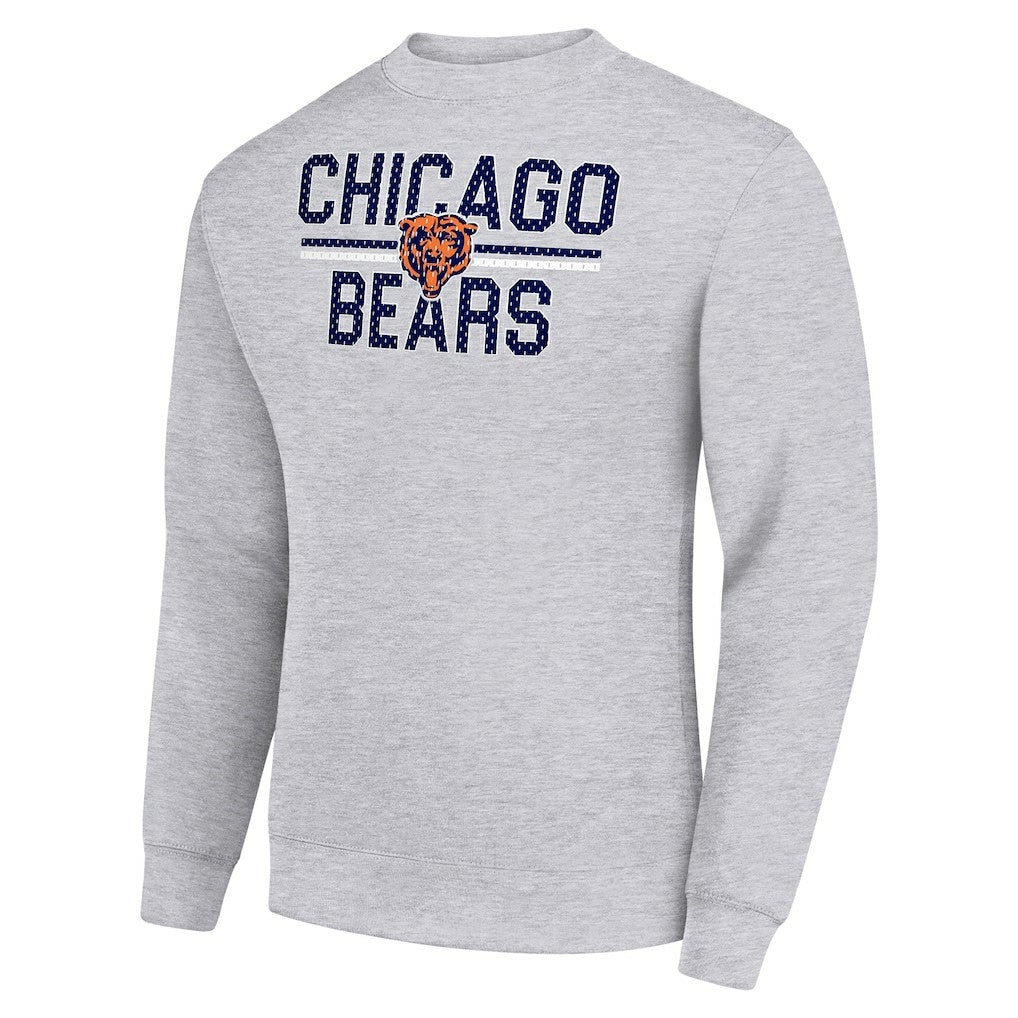 Chicago Bears Starter Team Mesh Print Graphic Pullover Sweatshirt - Heather Gray - NFL