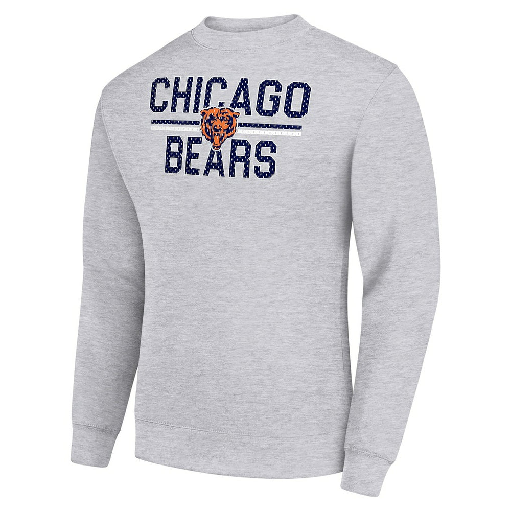 Chicago Bears Starter Team Mesh Print Graphic Pullover Sweatshirt - Heather Gray - NFL
