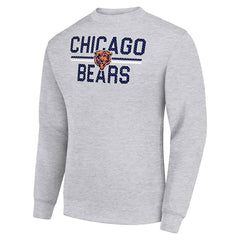 Chicago Bears Starter Team Mesh Print Graphic Pullover Sweatshirt - Heather Gray - NFL