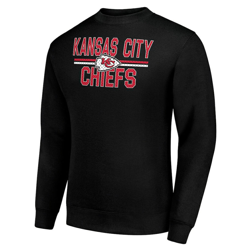 Kansas City Chiefs Starter Team Mesh Print Graphic Pullover Sweatshirt - Black - NFL
