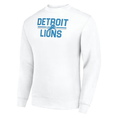 Detroit Lions Starter Team Mesh Print Graphic Pullover Sweatshirt - White - NFL